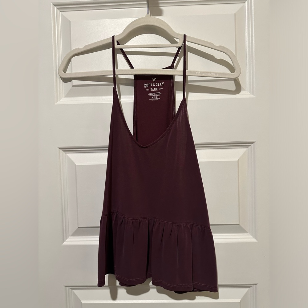 American eagle (AE) soft and sexy purple peplum tank top